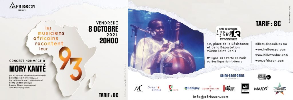 Bandeau concert Mory Kanté 8 octobre 2021